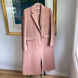Vince Brushed Wool Coat in Vintage Rose Color